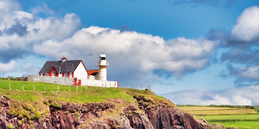 Lighthouse of the Dingle Harbour in Ireland