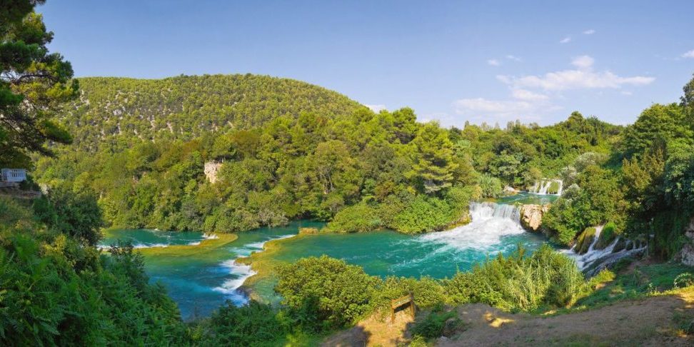 Waterfall KRKA in Croatia - nature travel background