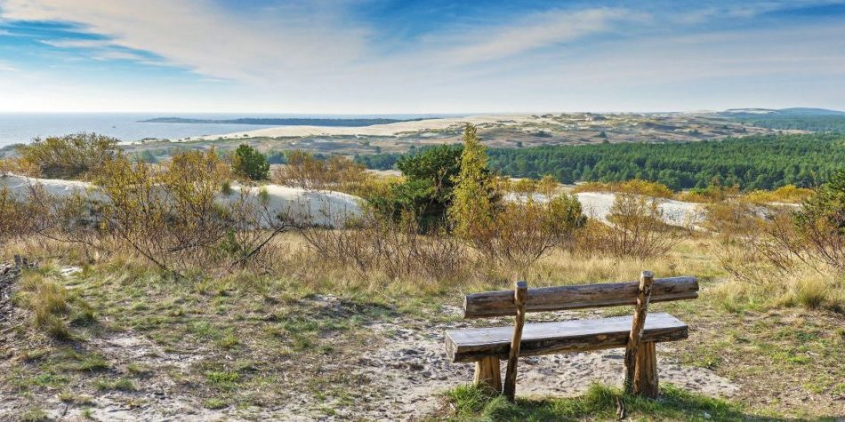 View on Curonian Spite from the dune of Nida, Lithuania