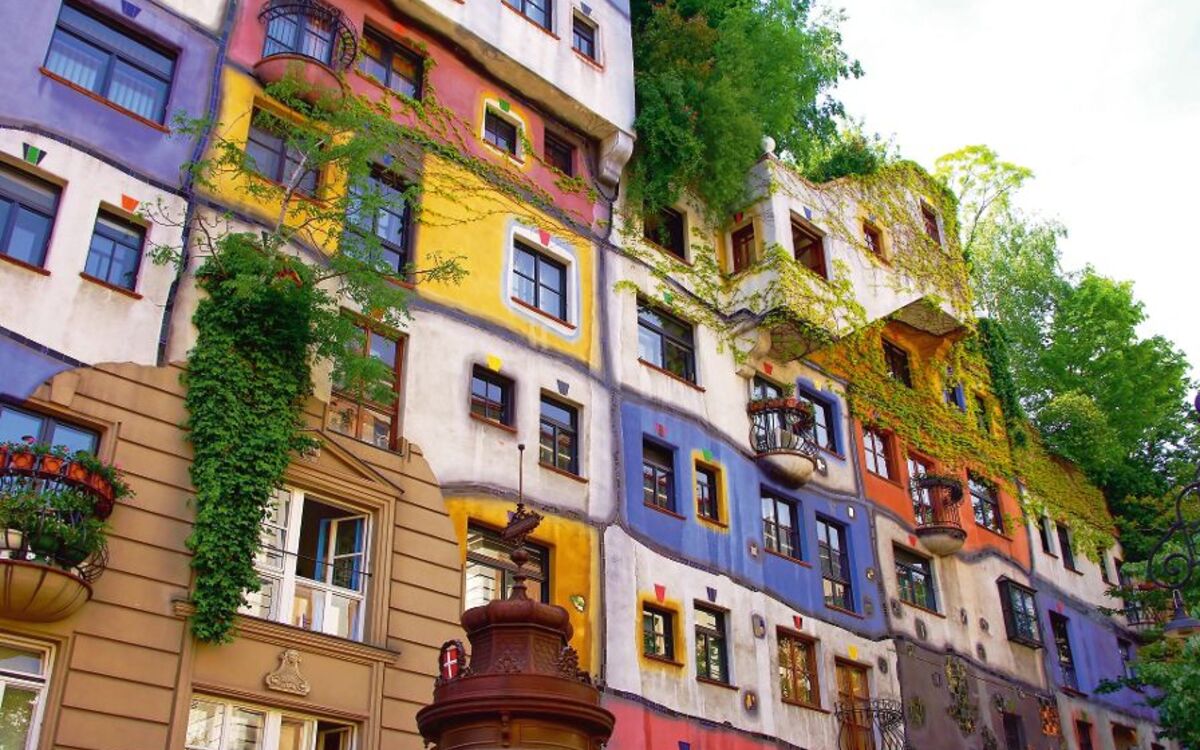 Buntes Hundertwasserhaus in Wien 