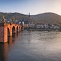 Neckar - Heidelberg Panorama bei Sonnenuntergang