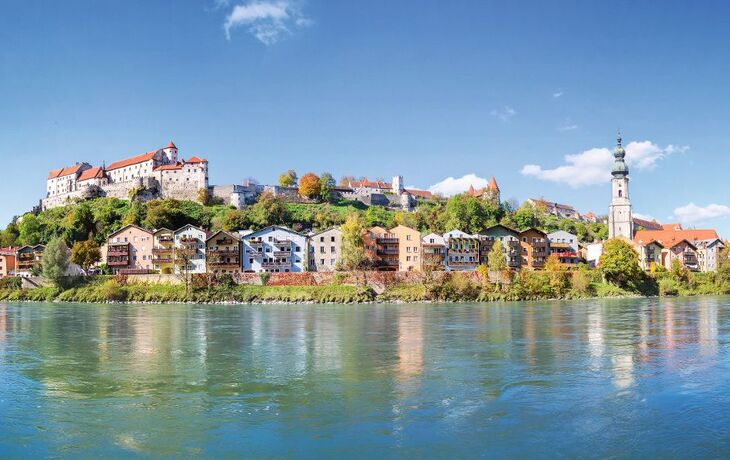 Panoramablick über Burghausen, Oberbayern